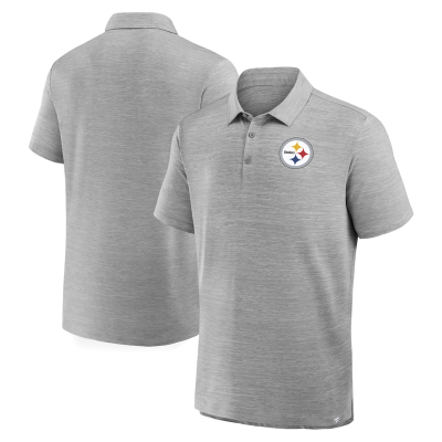 Поло Pittsburgh Steelers Fanatics Heather Gray Clutch