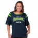 Женская Seattle Seahawks G-III 4Her by Carl Banks College Navy Plus Size Linebacker T-Shirt Женская Seattle Seahawks G-III 4Her by Carl Banks College Navy Plus Size Linebacker T-Shirt
