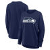 Женская футболка Seattle Seahawks Fanatics College Navy Relaxed Hip Essential Long Sleeve