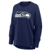  Женская футболка Seattle Seahawks Fanatics College Navy Relaxed Hip Essential Long Sleeve
