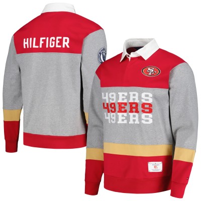 Поло с длинным рукавом San Francisco 49ers Tommy Hilfiger Connor Oversized Rugby - Scarlet