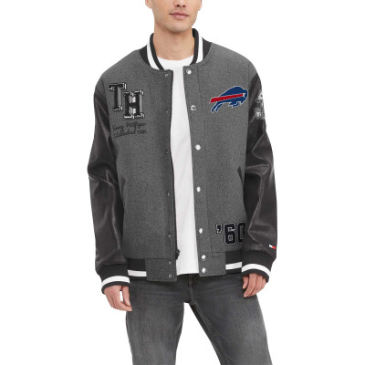 Куртка Buffalo Bills Tommy Hilfiger Heather Gray/Black Gunner Full-Zip Varsity
