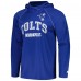 Indianapolis Colts Starter Royal Gridiron Classics Throwback Raglan Long Sleeve Hooded T-Shirt
