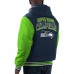 Толстовка на молнии Seattle Seahawks G-III Sports by Carl Banks Player Option - College Navy/Neon Green