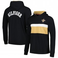Футболка с длинным рукавом с капюшоном New Orleans Saints Tommy Hilfiger Morgan - Black