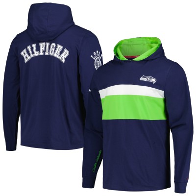 Футболка с длинным рукавом с капюшоном Seattle Seahawks Tommy Hilfiger Morgan - College Navy