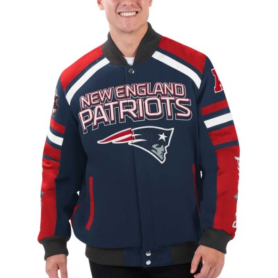 Куртка на кнопках New England Patriots G-III Sports by Carl Banks Power Forward Racing - Navy