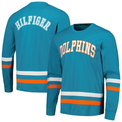Футболка с длинным рукавом Miami Dolphins Tommy Hilfiger Nolan - Aqua/Orange
