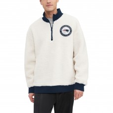 New England Patriots Tommy Hilfiger Cream Jordan Sherpa Quarter-Zip Sweatshirt New England Patriots Tommy Hilfiger Cream Jordan Sherpa Quarter-Zip Sweatshirt