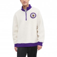 Кофта на короткой молнии Minnesota Vikings Tommy Hilfiger Jordan Sherpa - Cream