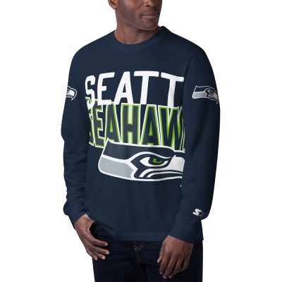 Футболка с длинным рукавом Seattle Seahawks Starter Clutch Hit - College Navy
