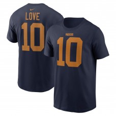 Футболка Green Bay Packers Jordan Love Nike Navy The 1923 Classic Name & Number