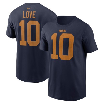 Футболка Green Bay Packers Jordan Love Nike Navy The 1923 Classic Name & Number