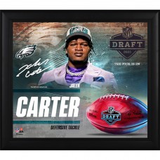 Jalen Carter Philadelphia Eagles Facsimile Signature Fanatics Authentic Framed 15 x 17 2023 NFL Draft Day Collage