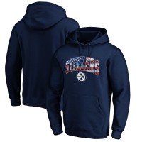 Pittsburgh Steelers Navy Banner Wave Pullover Hoodie
