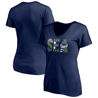 Женская Seattle Seahawks College Navy Hometown Collection V-Neck T-Shirt