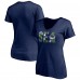 Женская Seattle Seahawks College Navy Hometown Collection V-Neck T-Shirt