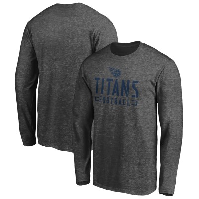 Футболка с длинным рукавом Tennessee Titans Stencil Stack - Charcoal