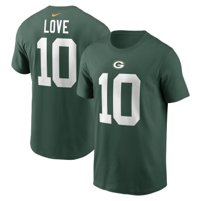 Футболка Jordan Love Green Bay Packers Nike Player Name & Number - Green