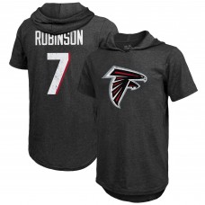 Футболка с капюшоном Bijan Robinson Atlanta Falcons Majestic Threads Player Name & Number Tri-Blend Slim Fit - Black