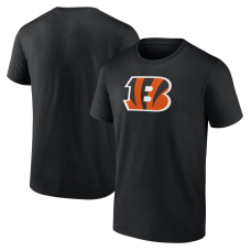 Футболка Cincinnati Bengals Logo Athletic Black Primary Logo Футболка Cincinnati Bengals Logo Athletic Black Primary Logo