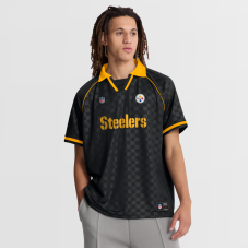Поло Pittsburgh Steelers Fanatics Black/Gold Homerun Raglan V-Neck Поло Pittsburgh Steelers Fanatics Black/Gold Homerun Raglan V-Neck