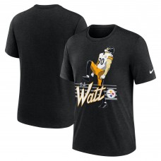 Pittsburgh Steelers T.J. Watt Nike Heather Black Player Graphic T-Shirt
