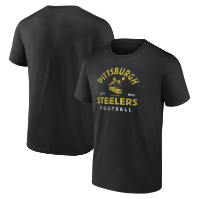 Футболка Pittsburgh Steelers Logo Athletic Black Vintage Arch