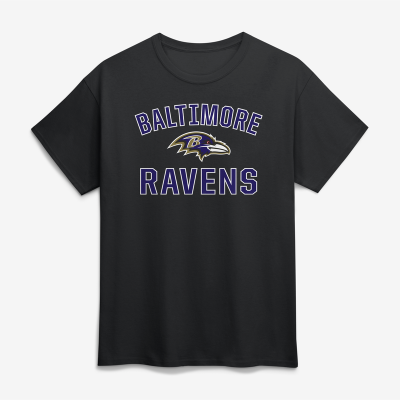 Футболка Baltimore Ravens Logo Athletic Black Cotton Victory Arch