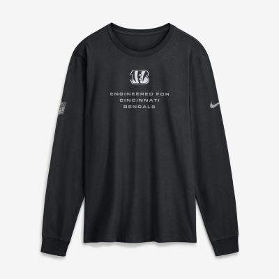 Футболка с длинным рукавом Cincinnati Bengals Nike Black Sideline Bold Arch Star Dri-FIT