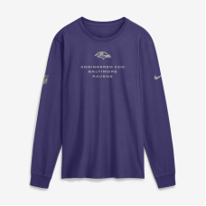 Футболка с длинным рукавом Baltimore Ravens Nike Purple Sideline Bold Arch Star Dri-FIT Футболка с длинным рукавом Baltimore Ravens Nike Purple Sideline Bold Arch Star Dri-FIT