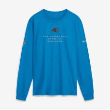 Футболка с длинным рукавом Carolina Panthers Nike Blue Sideline Bold Arch Star Dri-FIT Футболка с длинным рукавом Carolina Panthers Nike Blue Sideline Bold Arch Star Dri-FIT