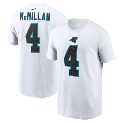 Футболка Carolina Panthers Tetairoa McMillan Nike White Name & Number