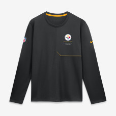 Pittsburgh Steelers Nike Black Sideline Coaches UV Dri-FIT Long Sleeve Shirt Pittsburgh Steelers Nike Black Sideline Coaches UV Dri-FIT Long Sleeve Shirt