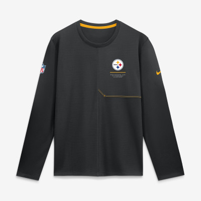 Pittsburgh Steelers Nike Black Sideline Coaches UV Dri-FIT Long Sleeve Shirt