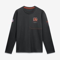 Cincinnati Bengals Nike Black Sideline Coaches UV Dri-FIT Long Sleeve Shirt Cincinnati Bengals Nike Black Sideline Coaches UV Dri-FIT Long Sleeve Shirt