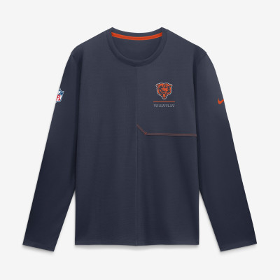 Chicago Bears Nike Navy Sideline Coaches UV Dri-FIT Long Sleeve Shirt