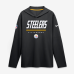 Pittsburgh Steelers Nike Black Sideline Game On Lightweight Long Sleeve Hooded Dri-FIT Top Pittsburgh Steelers Nike Black Sideline Game On Lightweight Long Sleeve Hooded Dri-FIT Top