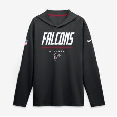 Atlanta Falcons Nike Black Sideline Game On Lightweight Long Sleeve Hooded Dri-FIT Top Atlanta Falcons Nike Black Sideline Game On Lightweight Long Sleeve Hooded Dri-FIT Top