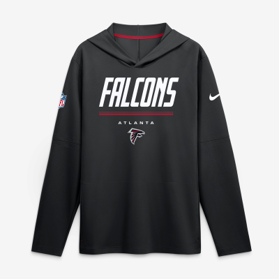 Atlanta Falcons Nike Black Sideline Game On Lightweight Long Sleeve Hooded Dri-FIT Top