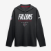 Atlanta Falcons Nike Black Sideline Game On Lightweight Long Sleeve Hooded Dri-FIT Top Atlanta Falcons Nike Black Sideline Game On Lightweight Long Sleeve Hooded Dri-FIT Top
