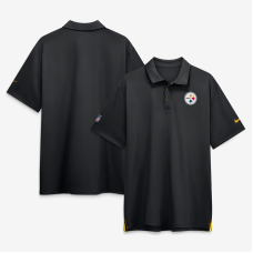 Поло Pittsburgh Steelers Nike Black Sideline Powerful Blocking Dri-FIT Tour Поло Pittsburgh Steelers Nike Black Sideline Powerful Blocking Dri-FIT Tour