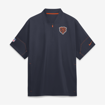 Куртка Chicago Bears Nike Navy Sideline Short Sleeve Quarter-Zip Coaches