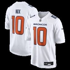Denver Broncos Bo Nix Nike White Tundra Fashion Game Jersey