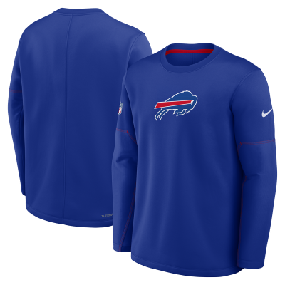 Свитшот Buffalo Bills Nike Royal Sideline Coaches Team Present Midweight Therma-FIT