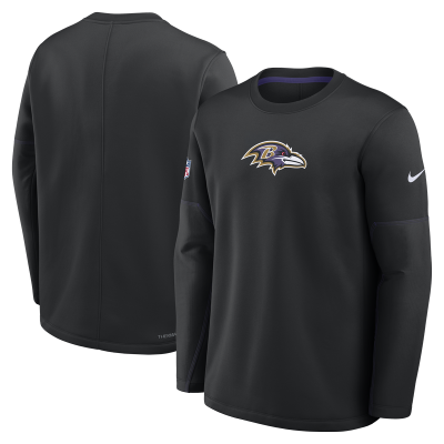 Свитшот Baltimore Ravens Nike Black Sideline Coaches Team Present Midweight Therma-FIT