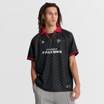 Поло Atlanta Falcons Fanatics Black/Red Homerun Raglan V-Neck