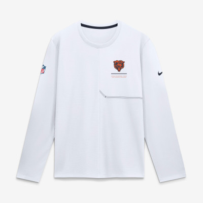 Chicago Bears Nike White Sideline Coaches UV Dri-FIT Long Sleeve Shirt