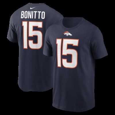 Denver Broncos Nik Bonitto Nike Navy Player Name & Number T-Shirt