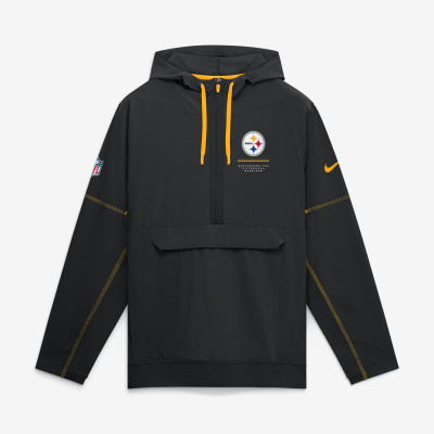 Куртка Pittsburgh Steelers Nike Black Sideline Logo Glory Anorak Half-Zip Hooded
